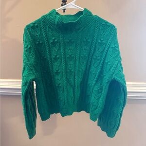 Cider Emerald Green Turtleneck Sweater
